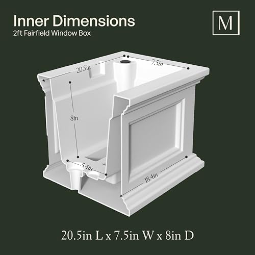 Mayne Fairfield 24in Self-Watering Rectangular Window Box Planter, Espresso - color: Espresso, size: 24in
