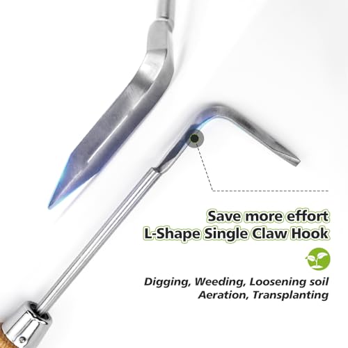 Garden Hook Weeder, L-Shape Single Claw Hook Crack Weeder - size: 12'' Hook Weeder