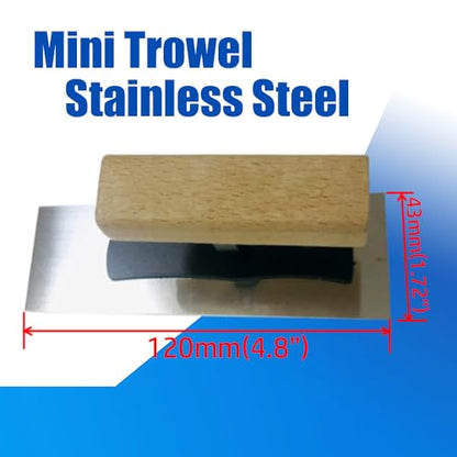 Stainless Steel Mini Trowel - Square Type, Length 120mm(4.8") x Width 43mm(1.72"), Thickness 0.3mm, Art Paint Plastering Hand Tool, Finishing Trowel - size: square
