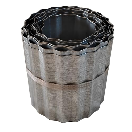 Metal Landscape Edging Border,8 in×20 ft Silver Corrugated Garden Edging - color: Silver