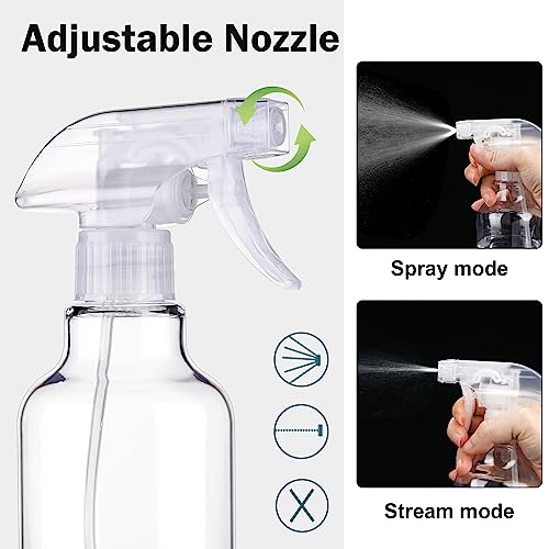 Plastic Spray Bottles, 16.9oz/500ml, 2 Pack，Clear - color: Clear