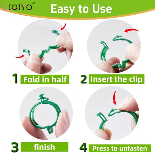 Plant Support Clips,Plastic Clips for Securing Plants,Tomato Vine Clips,Plant Fixing Clips,Garden Clips for Climbing Plants,Grape and Vine Vegetables (200, Light Green) - color: Light Green