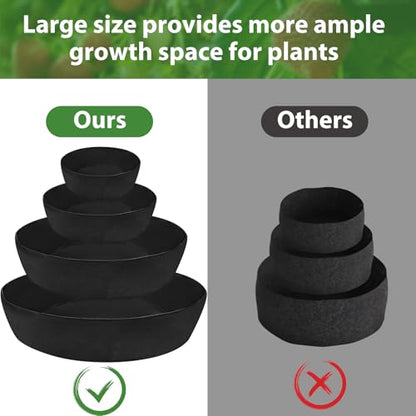Wenfan 4 Tiered Strawberry Planter Fabric Raised Garden Planting Bed Stackable Strawberry Planter Bag Felt Planting Container for Growing Vegetables Herb Plant, 8 Inch Deep, Round