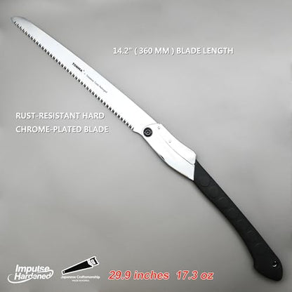 TONMA 14" Professional Folding Hand Saw Made in Korea, Large Teeth, TDE-637 - size: 14 inches (360mm)
