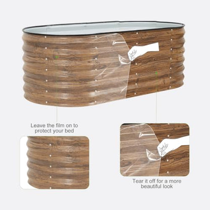 Galvanized Raised Garden Bed - 2PCS 4x2x1.4ft Metal Planter Box Brown - color: Brown, size: 4x2x1.4ft(2pcs)
