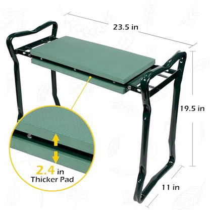MaxWorks Folding Garden Kneeler Seat Stool and Tool Pouch - (50921) - size: X-Large
