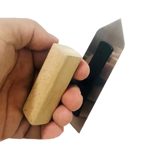 Stainless Steel Mini Trowel - Pointed Tip, Length 120mm(4.8") x Width 43mm(1.72"), Thickness 0.3mm, Art Paint Plastering Hand Tool, Plaster Finishing Trowel - size: pointed tip