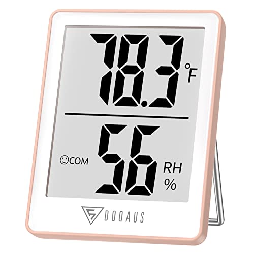 DOQAUS Digital Hygrometer Indoor Thermometer Humidity Meter, Pink - color: Pink