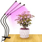 LED Grow Light Clip on Table 3 Light Tubes Growing Lamp with Red, Blue LEDs for Indoor Plants, Selectable Spectrum, 10 Brightness Level Dimmable Auto Timer 3/9/12 Hrs, USB Plug