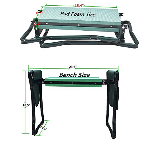 AWEHIRU labworkauto Garden Foldable Bench Seat Stool Kneeler Portable Garden Folding Stool