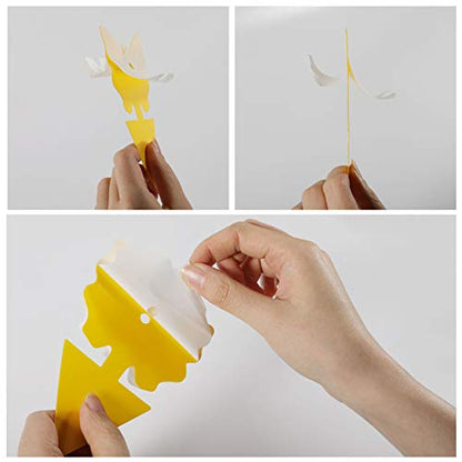 96PCS Fruit Fly Sticky Traps, Gnat Traps Insect Trap for Plants Kitchen Indoor and Outdoor (Pack of 2) - size: 96 Pieces Yellow (Pack of 2)