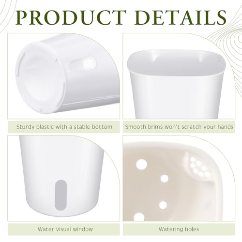 Ziliny 20 Pcs 3.74 Inch Self Watering Planters with Water Indicator - size: 3.74 Inch