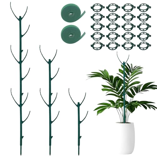 15 Pack Stackable Plant Support Stakes, Climbing Plant Support Pole, Philodendron Garden Stakes for Potted Plants, Plant Holder Stick for Monstera, Pothos