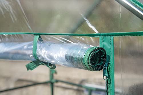 Miracle-Gro Walk-in Greenhouse, Removable Shelves, Transparent, 4'8" Square - size: 4'8" x 4'8" x 6'5" - Translucent
