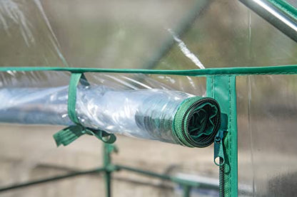 Miracle-Gro Walk-in Greenhouse, Removable Shelves, Transparent, 4'8" Square - size: 4'8" x 4'8" x 6'5" - Translucent