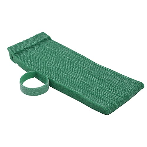 Hook and Loop Garden Plant Cable Ties, 100 Pcs, 8 Inch, Green