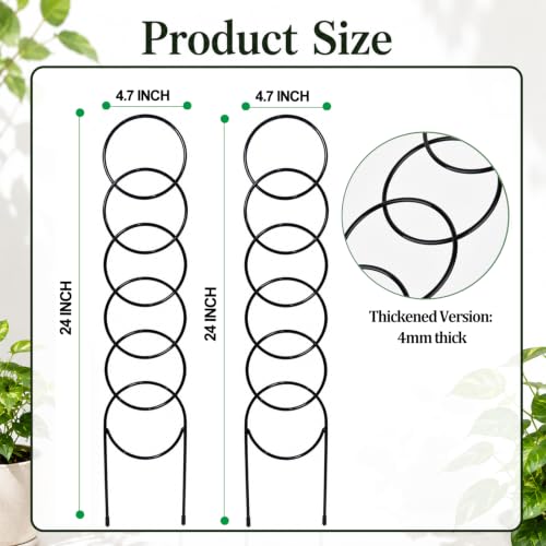 24 Inch Plant Trellis Indoor for Climbing Plants, Metal Plant Trellis
