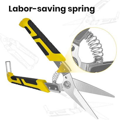 8.7 Inch Tin Snips Comes with 8.5 Inch SK5 Steel Pruning Shears
