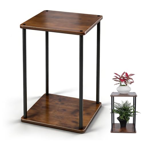 Vigordream Plant Stand Indoor Tier Metal Wood Plant Shelf for Muti Pots - size: 17 INCH