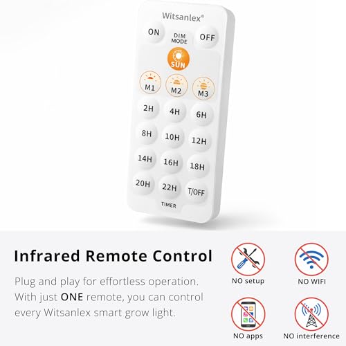 Smart LED Grow Light for Indoor Plants, Programmable Timer and Dim - color: White