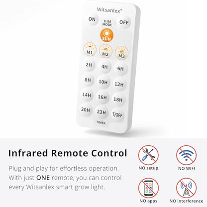 Smart LED Grow Light for Indoor Plants, Programmable Timer and Dim - color: White