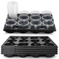 RooTrimmer 12 Cell Nursery Pot Trays 5 Pack with 4 Inch Clear Plant Pots 60 Pack, Thick Sturdy Seeds Starting Germination Shuttle Carrying Trays, Black Small Planter Nursery Propagation 5 Sets - color: Black + Clear, size: 4 Inch 60 Pack Pots With 5 Pack
