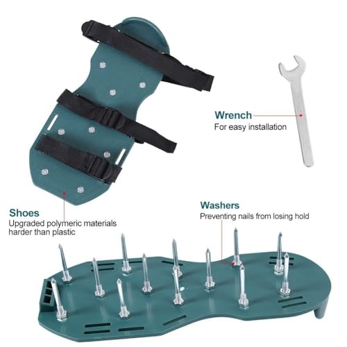Lawn Aerator Shoes with 26 Spikes – Adjustable 3-Strap or 4-Strap Design for Soil Aeration, Yard and Garden Care(4 Straps) - size: 4 Straps