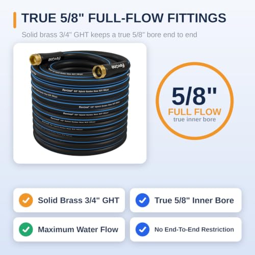 FEVONE Kink Free Garden Hose 25 ft, Heavy Duty Water Hose - size: 25FT