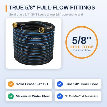 FEVONE Kink Free Garden Hose 25 ft, Heavy Duty Water Hose - size: 25FT