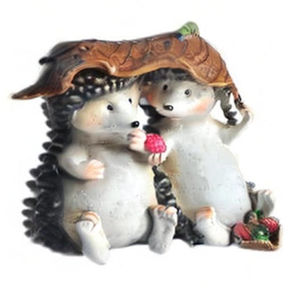 Top Collection Enchanted Story Fairy Garden Hedgehogs Sharing Outdoor Statue