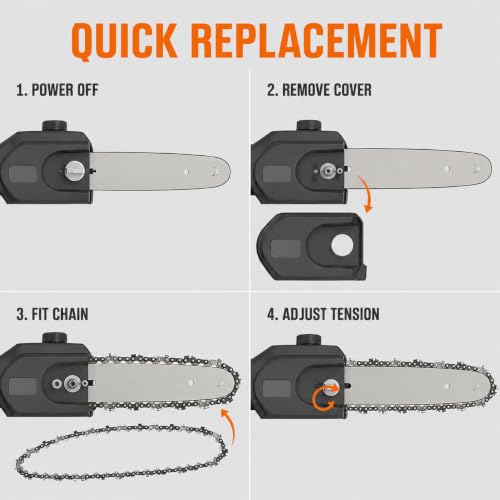 8 Inch Pole Saw Chain for Dewalt DCPS620B DCPS620M1 Chainsaw, 2 Pack - color: 2 Chain