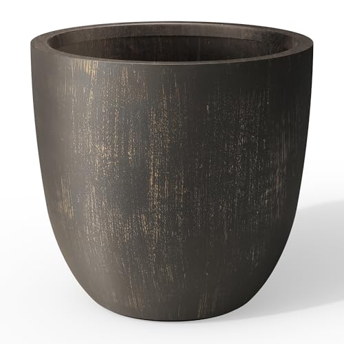 Kante Modern Home Minimalist 18" Dia Vintage BRN Concrete Bowl Planter - color: Antique Bronze, size: 18-Inch Dia