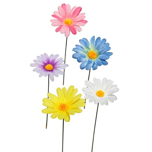 Garden Stakes Decor,5Pcs Garden Stakes Decorative Outdoor Lawn Pathway Patio Plant Pot Art Stick Yard Art Decorations for Pot Lawn Patio Corridor Flower Bed Outdoor Plant (Flower) - style: Flower