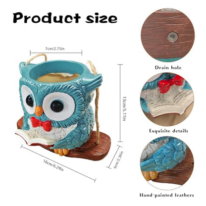Swing Owl Hanging Planters for Indoor Outdoor Plants