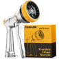 FANHAO Metal Garden Hose Nozzle Heavy Duty, 7 Adjustable Spray Patterns - color: Silver & Yellow, size: Multi-Pattern