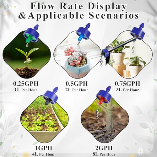200Pcs 1 GPH Drippers Pressure Compensating Irrigation Emitters - color: 200 PCS 1GPH
