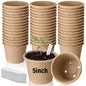 30 Pack 5" Biodegradable Peat Pots, Seed Starter with Drainage