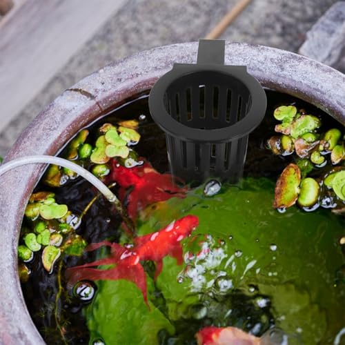 6 Pack Aquarium Plant Holder Wall Mounted Hydroponic Basket for Fish Tank Aquatic Plants Pond Plants Vertical Gardening Plastic Mesh Net Pot 3.93 X 3.54 X 2.36 in