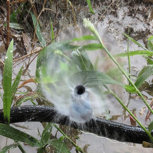 Lxcom Lighting 50 Pcs Irrigation Drippers Adjustable Drip Emitters Micro Spray 360 Degree Full Circle Pattern Water Flow Irrigation Drippers Sprinkler Drip Watering System Parts Drip Irrigation(Black)