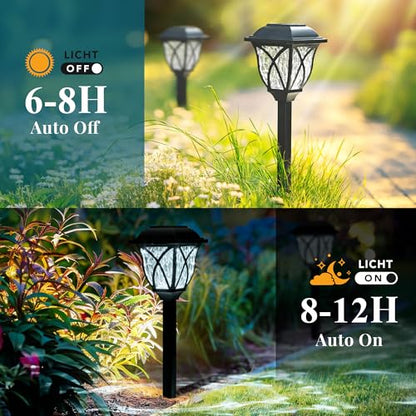 GIGALUMI 8 Pack Solar Lights Outdoor Waterproof, LED Solar Garden Lights - color: Cold White, size: 8 Pack