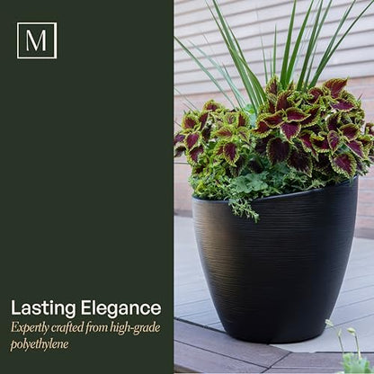 Mayne 8879-ES Modesto 20in Round Patio Planter, Espresso - color: Espresso, size: 20 Inch