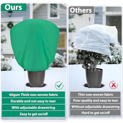 4 Pack Shrub Plant Covers Freeze Protection for Winter, 23.6"X39.4", Green - size: 4PCS-23.6" X 39.4"
