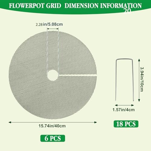 Plant Pot Grids 15.7 Inch Cuttable Soil Cover Protector from Animals - color: 6pcs