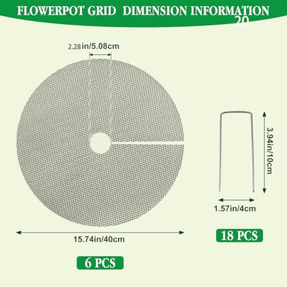 Plant Pot Grids 15.7 Inch Cuttable Soil Cover Protector from Animals - color: 6pcs