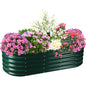 TBMLC Oval Green Galvanized Planter Box, Metal Raised Garden Bed 5X2X1.4 FT - color: Dark Green, size: 5X2X1.4 FT