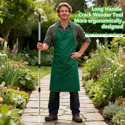 3-in-1 Weed Puller Tool, Crack Weeder Surface Brush & Hoe Adjustable 16-63"