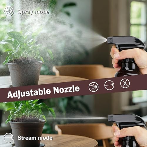 12oz/350ml Plastic Spray Bottles 1 Pack, Adjustable Mist/Stream - color: 16.9oz-Brown