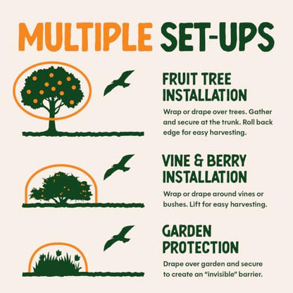 Dalen Bird-X Protective Mesh Netting for Fruit Trees & Berries, 14 x 45 ft - size: 14'X45'