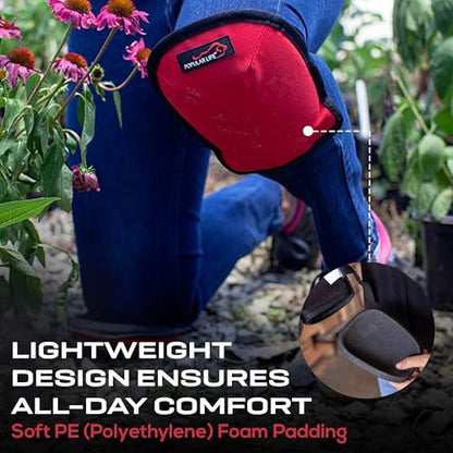 Lightweight Gardening Knee Pads with Removable and Replaceable Foam Pad Insert, Washable Soft Cap Knee Pad, Easy Fit with Adjustable Hook and Loop Closure Straps
