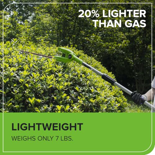 Greenworks 40V 20" Cordless Pole Hedge Trimmer, 2.0Ah Battery and Charger Included